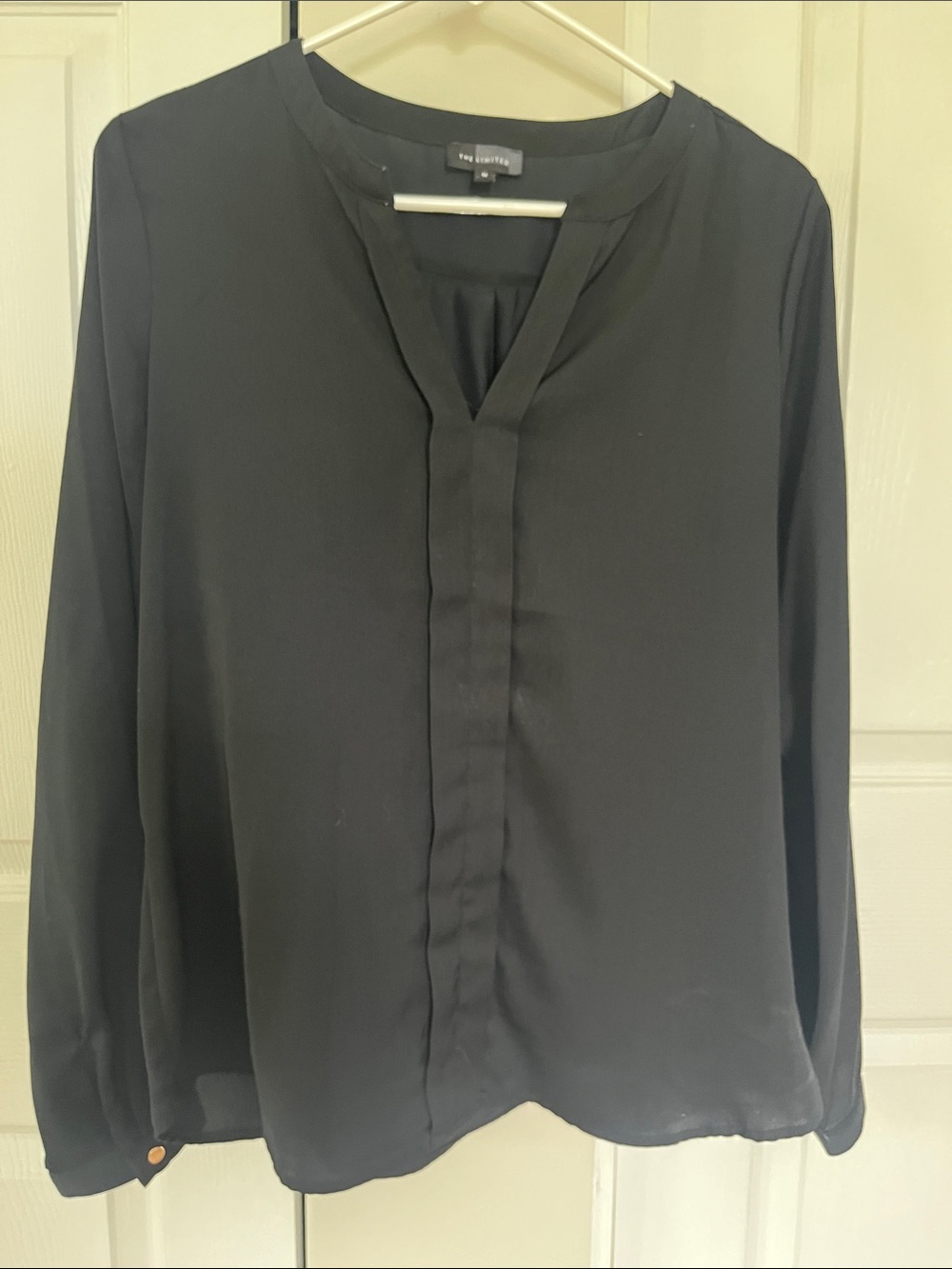 The Limited Black V-Neck Long Sleeve Blouse